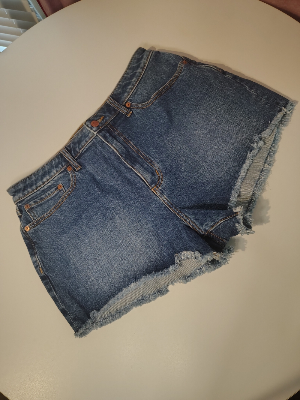 Victoria's Secret Dark Blue Frayed Hem Denim Shorts